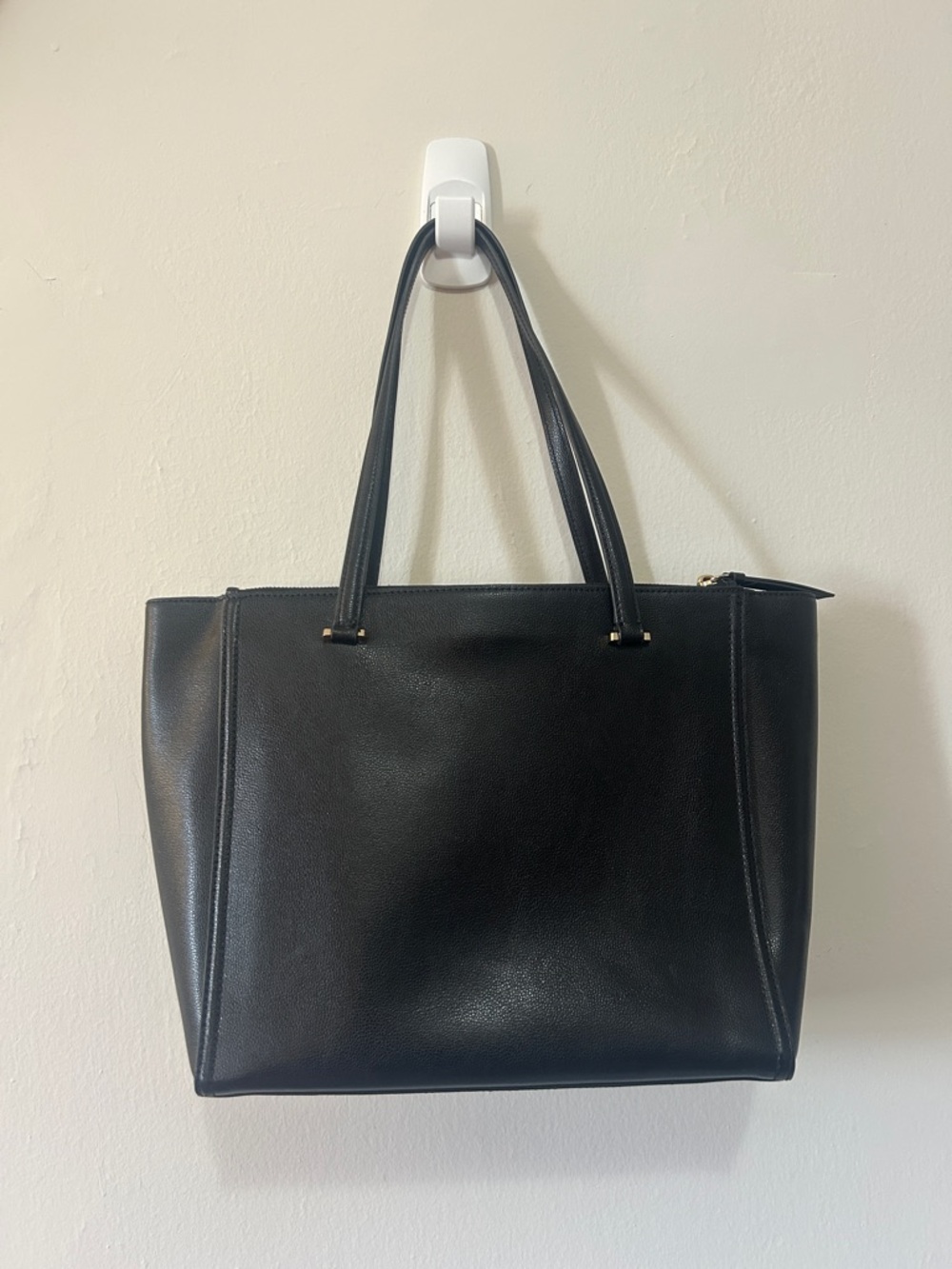 kate spade Black Leather Structured Tote with Gold Accents - Picture 7 of 9
